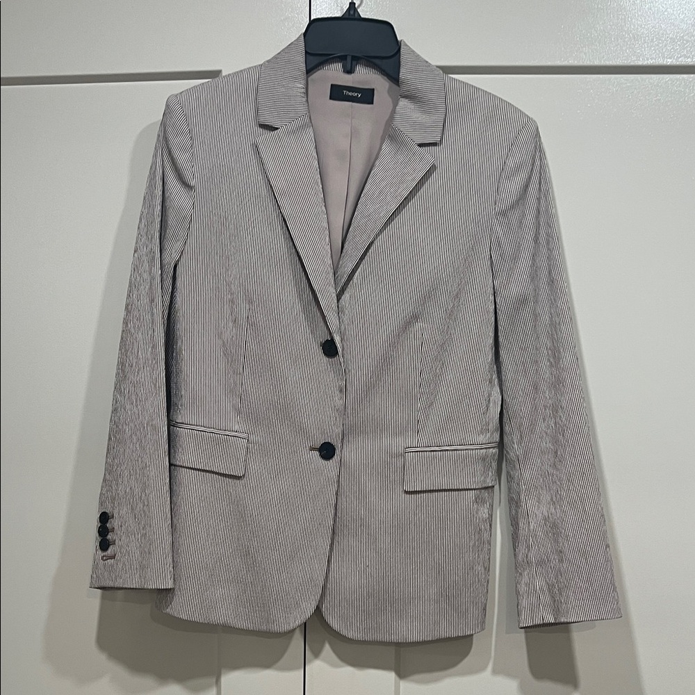 Theory Tailored Seersucker Women's Blazer Size 6 NWT